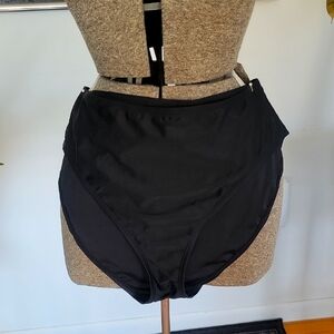 Coastal Rose Swim Bottoms, Black, 18, EUC